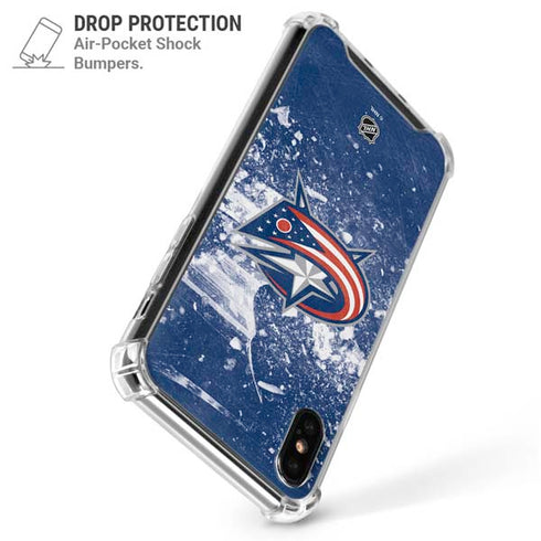 NHL Columbus Blue Jackets Frozen iPhone XS Max Clear Case